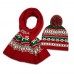 Xmas Christmas Beanie Hat Knit Cap Scarf Set