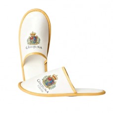 Plush linen slippers