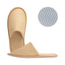Plush linen slippers 