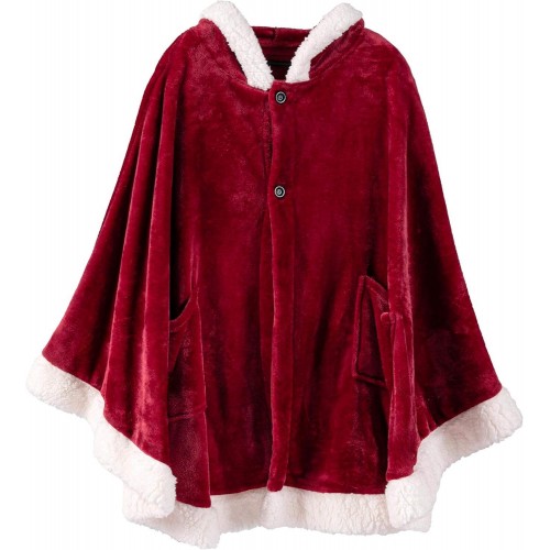 Sherpa Hooded Poncho Blanket