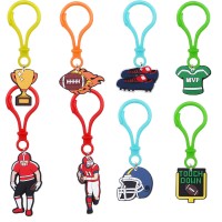 PVC American Football Cartoon Keychain