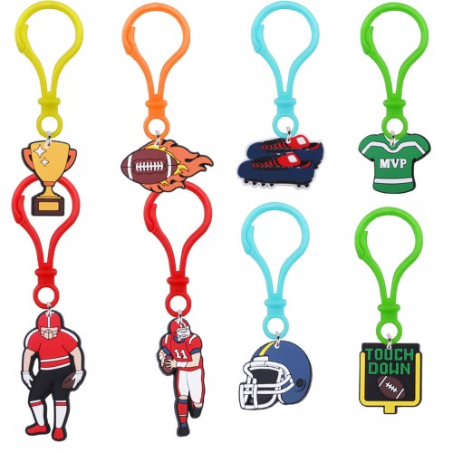 PVC American Football Cartoon Keychain