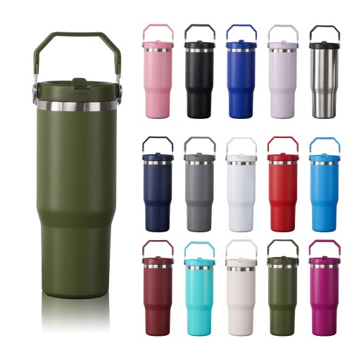 30 oz Flip Straw Sports Bottle