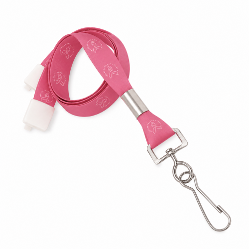 5/8" Pink Ribbon Lanyard