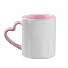 11oz Pink Ribbon Heart Mug 