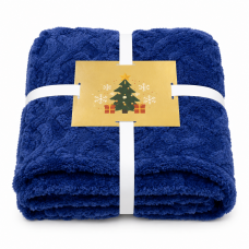 48" x 63" Cable Knit Sherpa Blanke