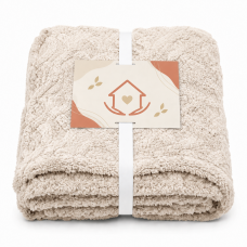 48" x 63" Cable Knit Sherpa Blanke 