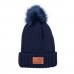 Faux-Fur Pom Knit Beanie