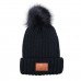Faux-Fur Pom Knit Beanie