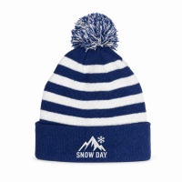 Striped Pom Knit Beanie