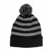 Striped Pom Knit Beanie