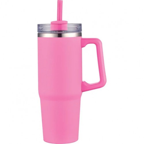 30 oz Insulated Tumbler w/ Handle & Straw