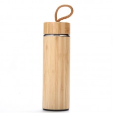 16 oz Eco Bamboo Bottle Natural Wooden Finish 