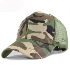 Camouflage Green Baseball Cap with Mesh
