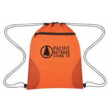 Courtside Drawstring Sports Backpack 210D Polyester 