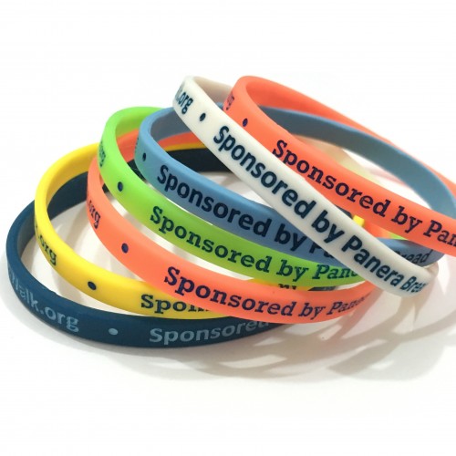 Deobssed color filled Silicone Mini Wristband 1/4" W x 8" L