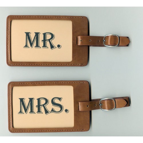 Real leather luggage tag