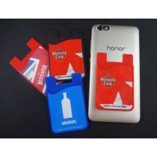 Cellphone wallet with sticky cleaner 
