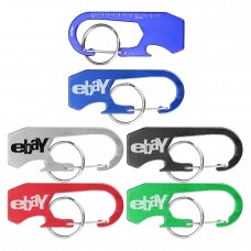 Bottle Opener&Ruler Carabiner w/ Key Ring 