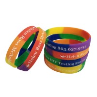 Rainbow Silicone Wristbands With Debossed Color fi..