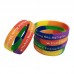 Rainbow Silicone Wristbands With Debossed Color filled Logo