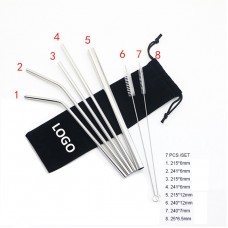 Set Of 7 Stainless Steel Straw 