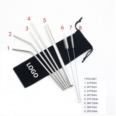 Set Of 7 Stainless Steel Straw