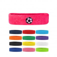 Embroidered Terry Sweat Sport Headband 