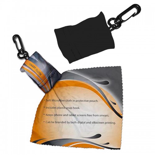 Microfiber Cleaning Cloth Keychain With Pouch