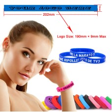 Silicone Debossed Bracelets with Color Filled 