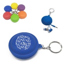 Silicone Round Earbuds Holder w/ Keyring 