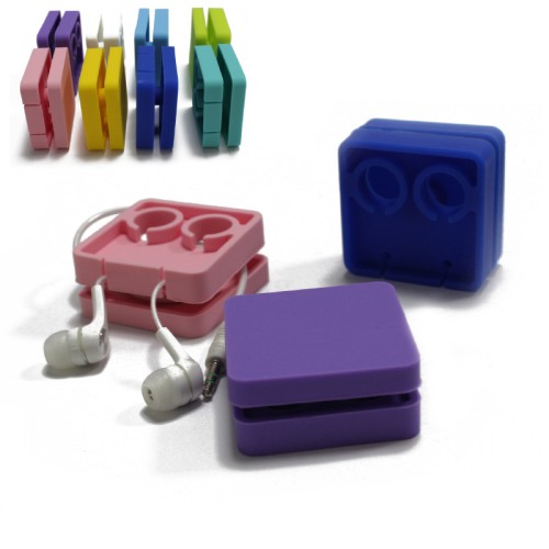 Cuboid Silicone Earbuds Case/Cord Organizer