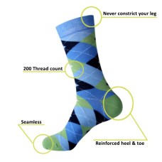 Custom Mid-calf Argyle Socks for Men Size 9-11 