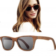 Faux Wood Frame Sunglasses 