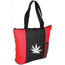 Two-Tone Shoulder Tote Bag with Mesh Pocket 