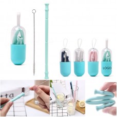 Collapsible Silicone Straw Set