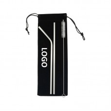 Silver Stainless Steel Straw Set 