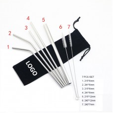 Set Of 7 Stainless Steel Straw 