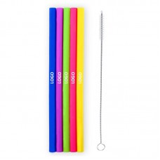 Reusable Silicone Straw With Brush 