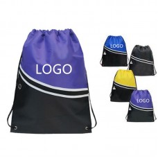 Custom Drawstring Bags with Front Zipper Pocket 