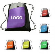 Non-Woven Drawstring Backpacks With Front Pocket 