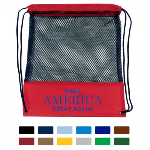 Nylon Mesh Drawstring Backpack