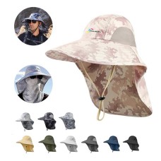Wide Brim Fishing Sun Hat With Neck Flap 