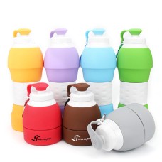 20oz Food Grade Silicone Folding Water Bottle 