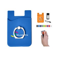 Silicone Card Holder With Metal Ring 
