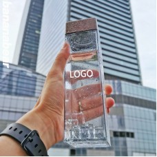  
Square Shape Water Bottles With Wood Grain Lid 