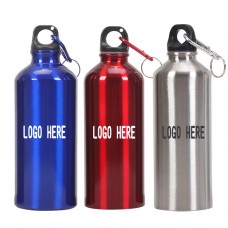 17Oz. Aluminum Sports Water Bottle w/ Carabiner 
