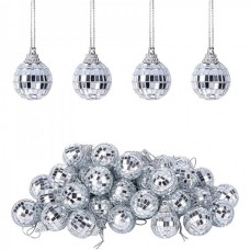1.2 Inch Mirror Disco Ball-Silver Glass Bright Reflective Hanging Ball  1.2 Inch Mirror Disco Ball-Silver Glass Bright Reflective Hanging Ball