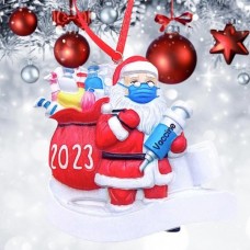 Christmas Ornaments 2023 Vaccine Santa  Christmas Ornaments 2023 Vaccine Santa